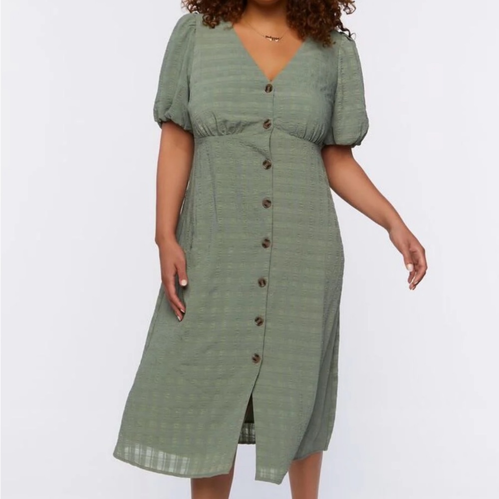 Forever 21+ Seersucker Midi Dress